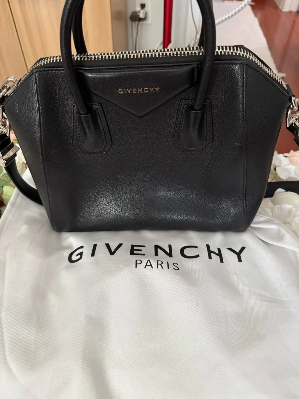 Givenchy Black Antigona Leather Satchel